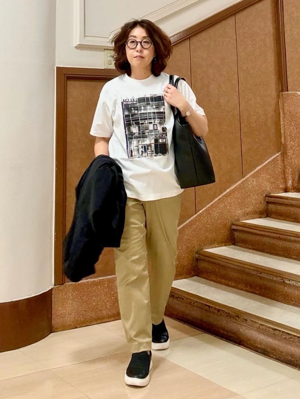 のぐみさんの「TAKEO KIKUCHI｜【オフィスカジュアル対応】ドレス チノパンツ」を使ったコーディネート