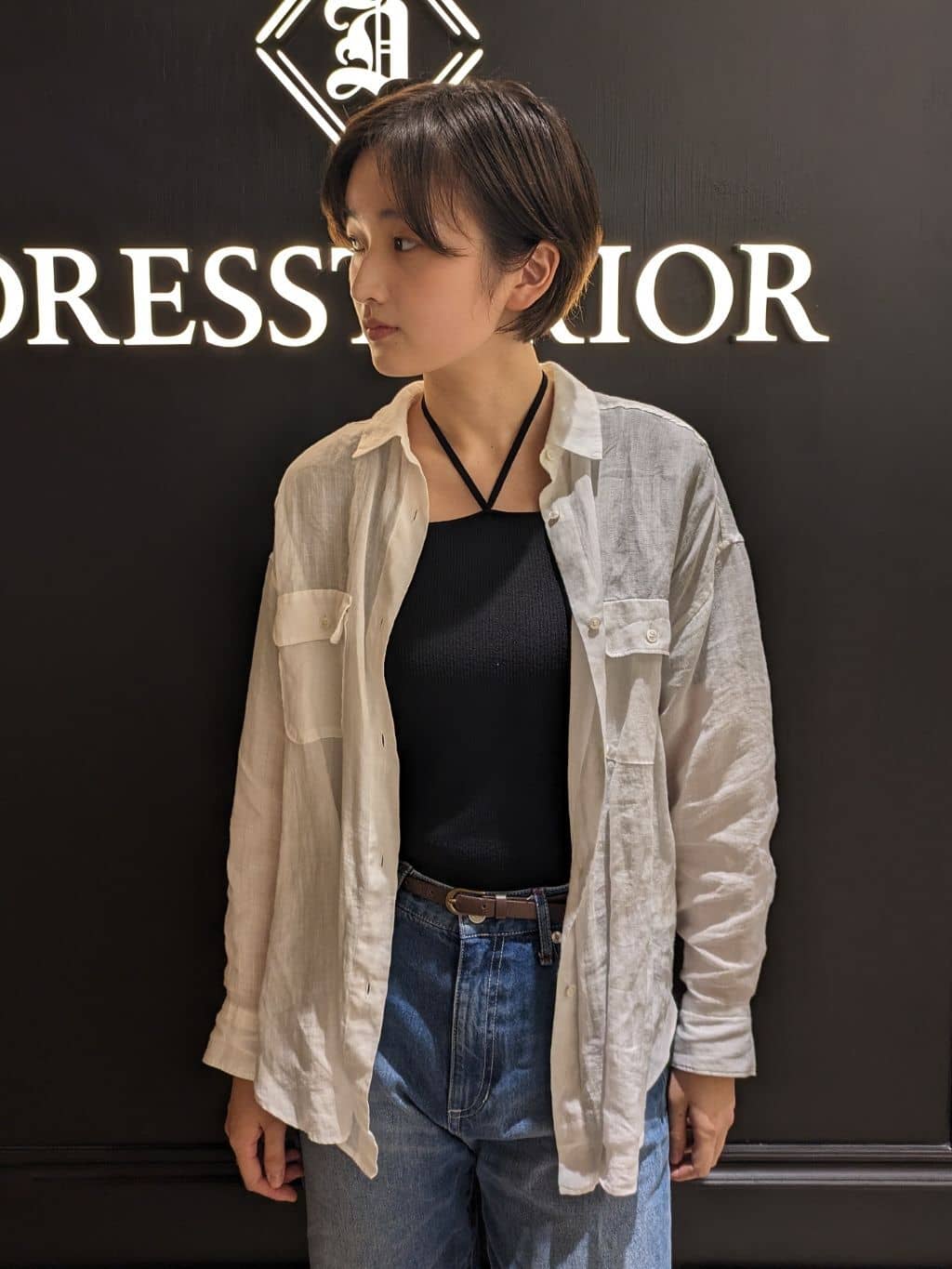 saoriさんの「DRESSTERIOR｜【ウォッシャブル】テーパードコンフォートデニム」を使ったコーディネート