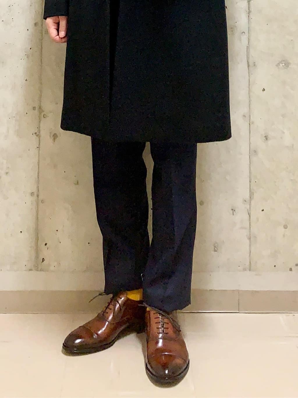 木村剛さんの「TAKEO KIKUCHI｜ウールカシミヤブレンド チェスターコート」を使ったコーディネート