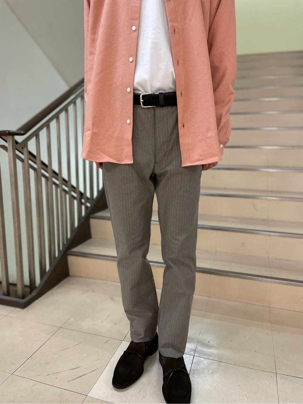 Okdさんの「TAKEO KIKUCHI｜【Made in JAPAN】播州織 ヘリンボン ストレート パンツ」を使ったコーディネート
