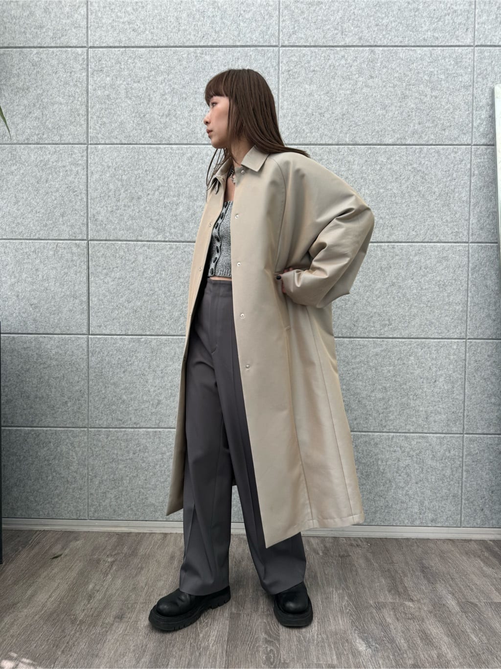 designer yukaさんの「CODE A｜balmacaan coat」を使ったコーディネート