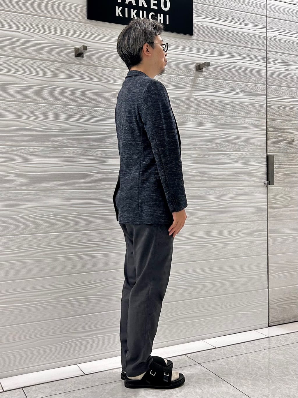 すーさんの「TAKEO KIKUCHI｜【尾州織】リネンブレンド メッシュ ジャケット」を使ったコーディネート