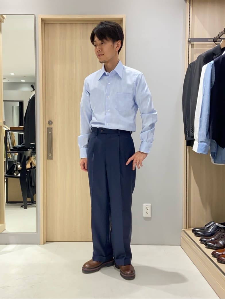 わいずみさんの「TAKEO KIKUCHI｜【Made in JAPAN】ドビーストライプ ドレス シャツ」を使ったコーディネート