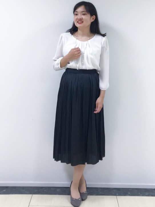 yukinaさんの「COUP DE CHANCE｜◆【日本製】ロングフェイクパールネックレス3」を使ったコーディネート