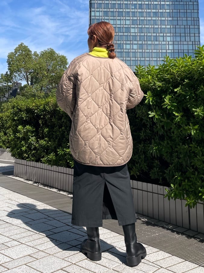 chikoさんの「OPAQUE.CLIP｜オーガニックコットン混 ベイカースカート【洗濯機洗い可／ストレッチ】」を使ったコーディネート