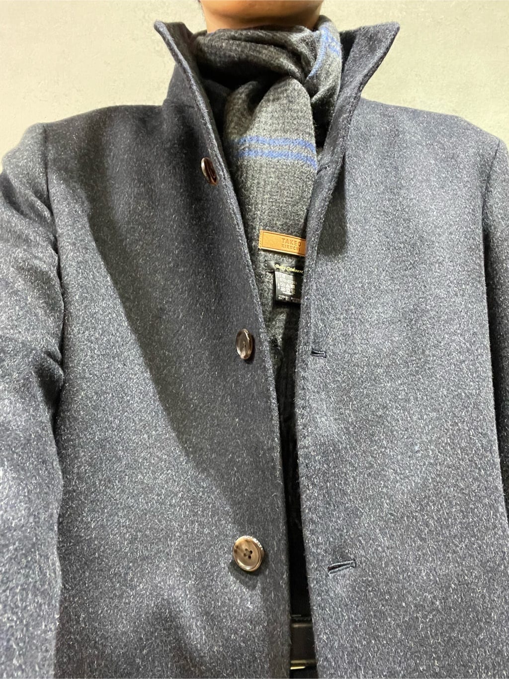 Seiyaさんの「TAKEO KIKUCHI｜【ウールカシミヤブレンド】ビーバー調 スタンドカラー コート」を使ったコーディネート