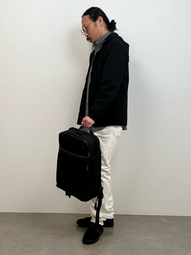 川口(髭長髪)さんの「TAKEO KIKUCHI｜【抗菌防臭/シーズンレス】シアサッカー ジャージシャツ」を使ったコーディネート