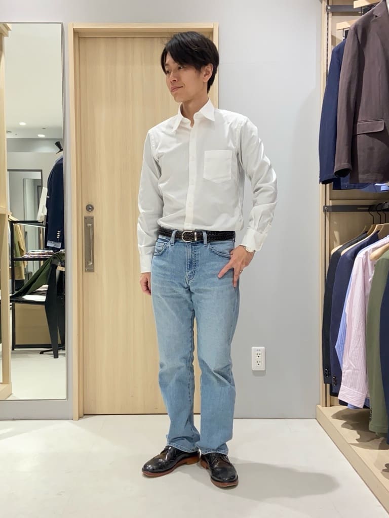 わいずみさんの「TAKEO KIKUCHI｜【抗菌防臭】COOL DOTS（R）ドビープリント ジャケット」を使ったコーディネート