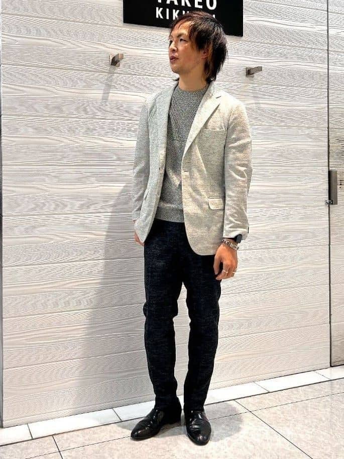 井出恭輔さんの「TAKEO KIKUCHI｜【尾州織】リネンブレンド メッシュ ジャケット」を使ったコーディネート