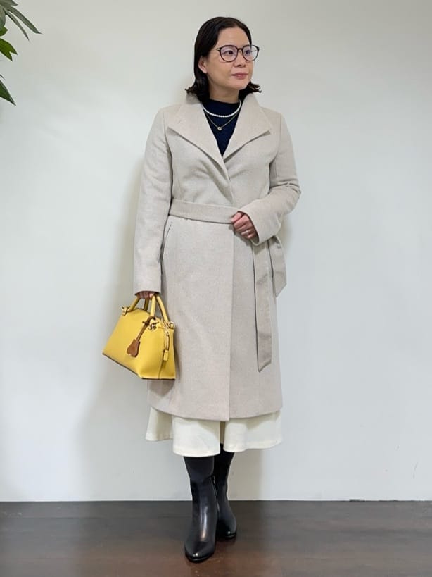 Asamiさんの「UNTITLED｜【日本製／2WAY衿】スタンドカラー ロングコート」を使ったコーディネート