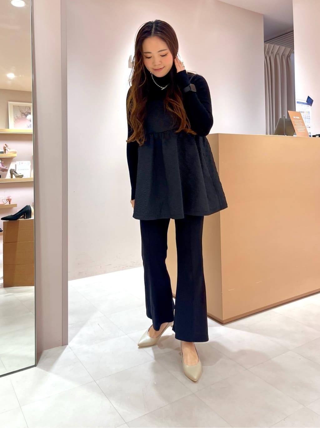 aya.oさんの「ESPERANZA｜12時間パンプスEveryDayPlane[5.5cmヒール]」を使ったコーディネート