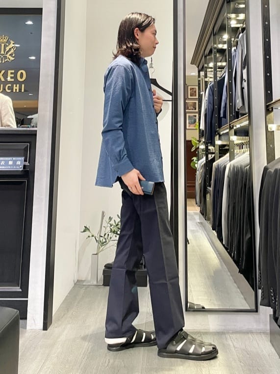 Tightさんの「TAKEO KIKUCHI｜【抗菌防臭/シーズンレス】シアサッカー ジャージシャツ」を使ったコーディネート