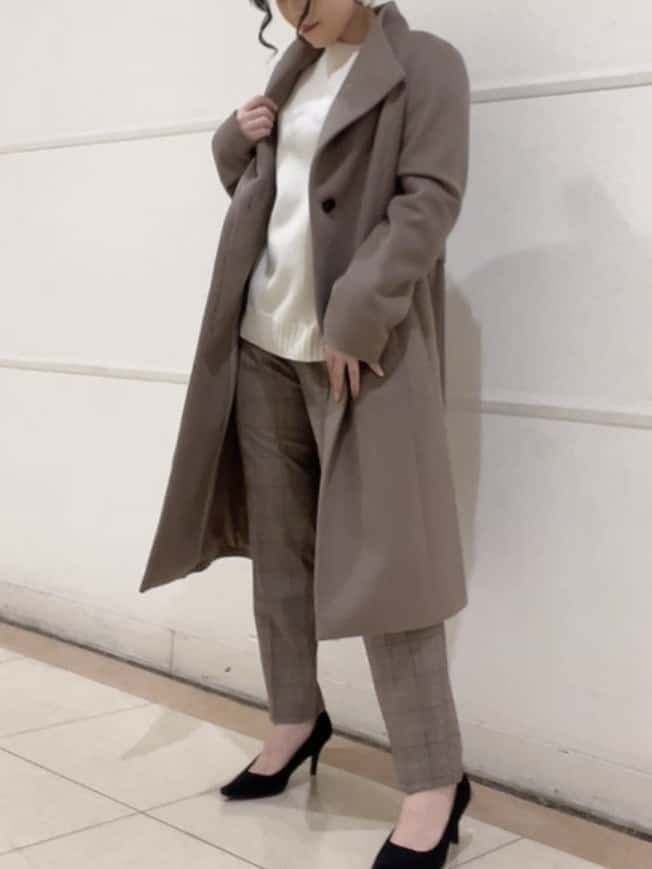 watanabeさんの「UNTITLED｜【日本製／2WAY衿】スタンドカラー ロングコート」を使ったコーディネート