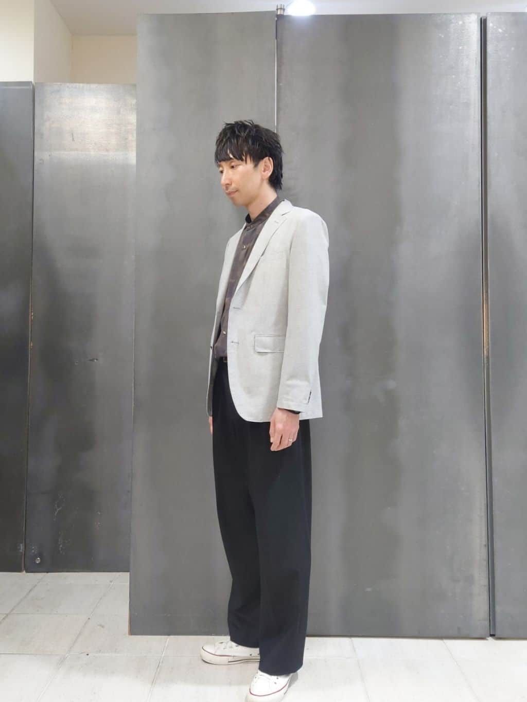 kawamuさんの「TAKEO KIKUCHI｜【抗菌防臭】COOL DOTS（R）ドビープリント ジャケット」を使ったコーディネート