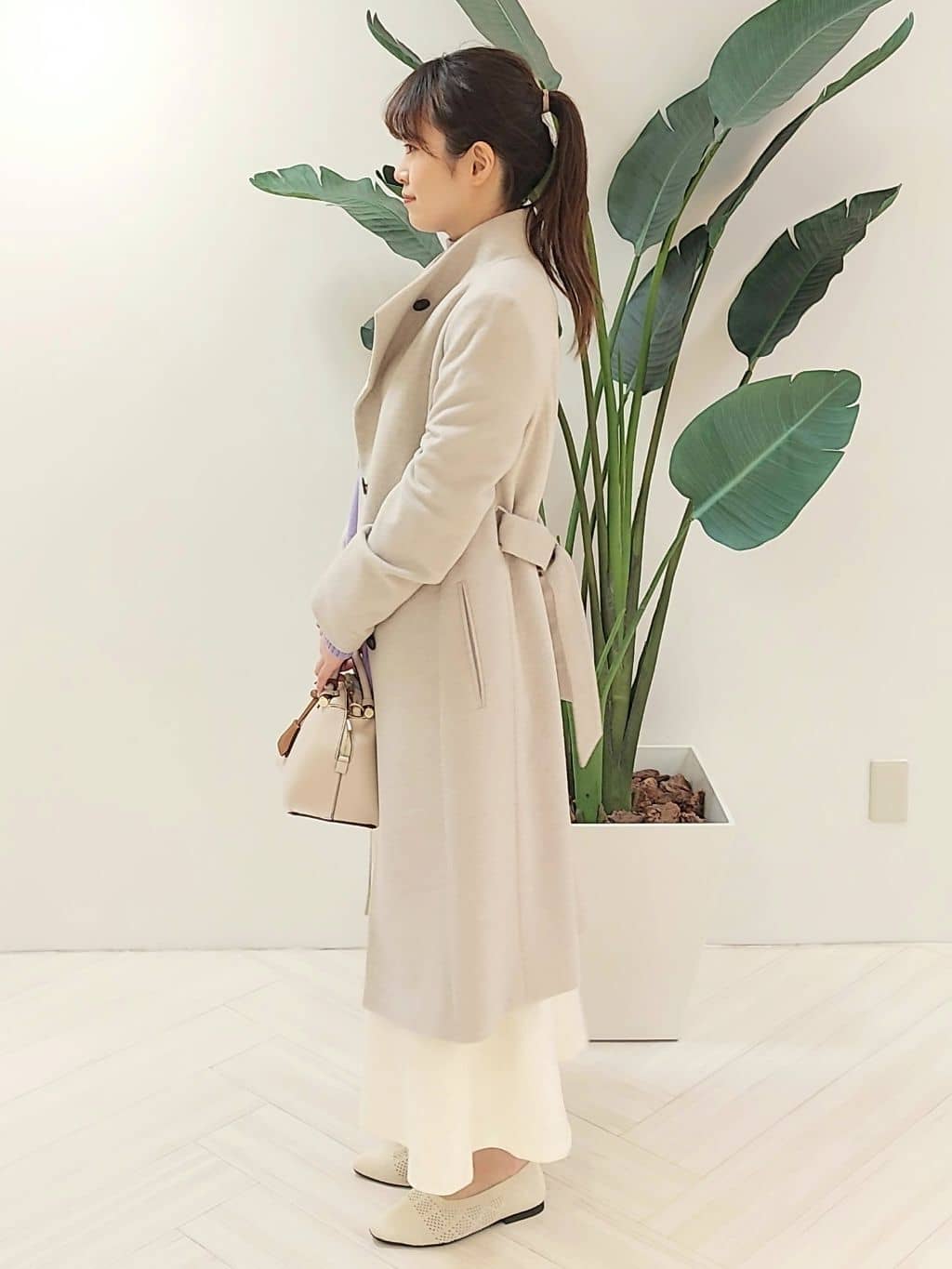 YuKaRiさんの「UNTITLED｜【日本製／2WAY衿】スタンドカラー ロングコート」を使ったコーディネート