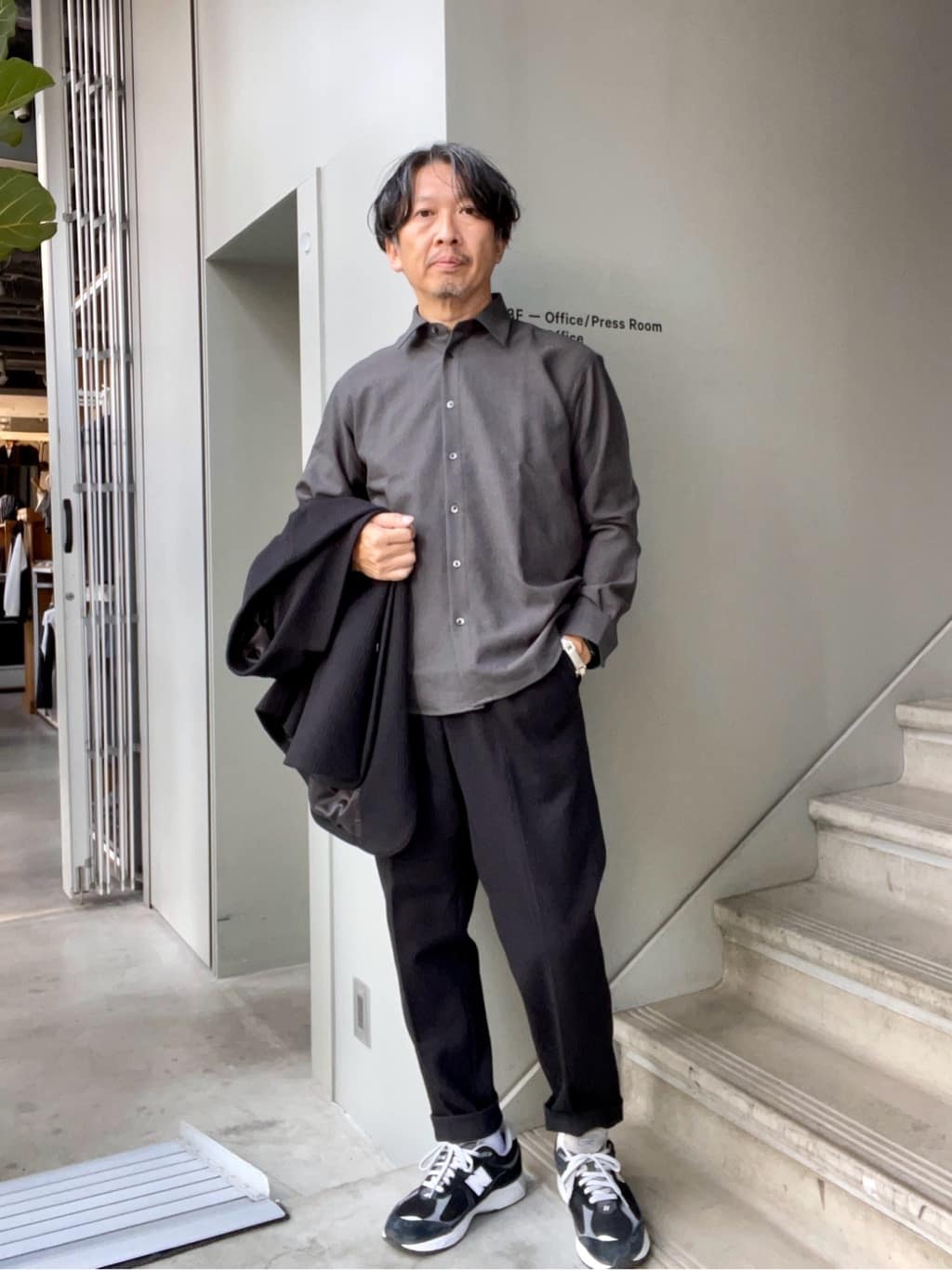 デザイナーTAKEman さんの「TAKEO KIKUCHI｜【抗菌防臭】クロスウィーブ ジャケット」を使ったコーディネート