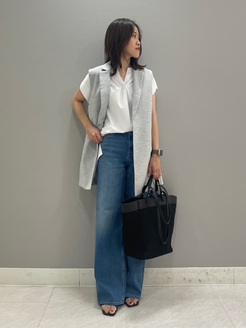 riiさんの「INDIVI｜◆【日本製/通勤】ベーシックマニッシュスーツベルト」を使ったコーディネート