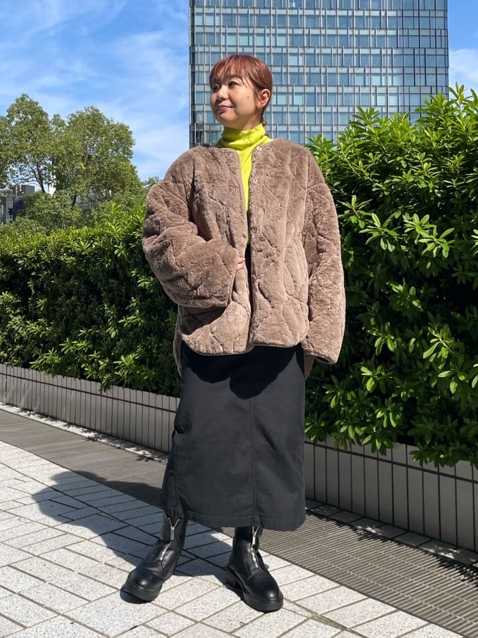 chikoさんの「OPAQUE.CLIP｜オーガニックコットン混 ベイカースカート【洗濯機洗い可／ストレッチ】」を使ったコーディネート