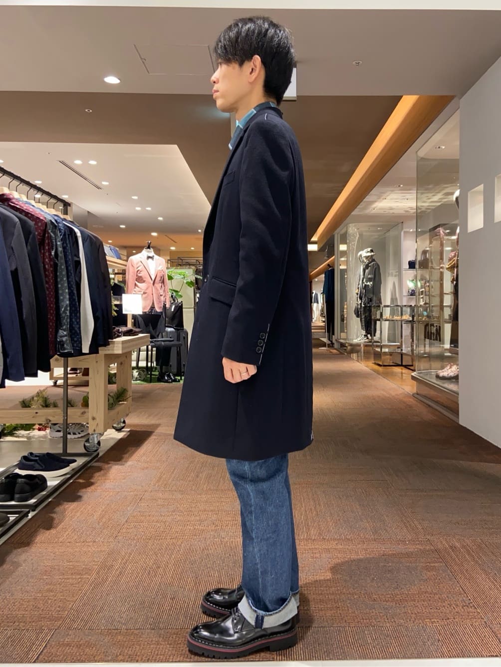 わいずみさんの「TAKEO KIKUCHI｜ウールカシミヤブレンド チェスターコート」を使ったコーディネート