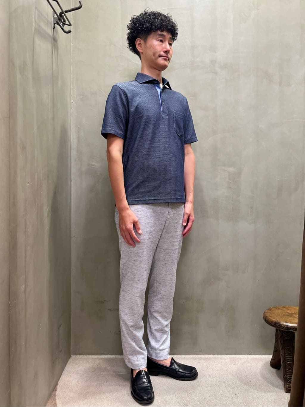 mutoさんの「TAKEO KIKUCHI｜【抗菌防臭／9色5サイズ展開】ハニカムメランジ ポロシャツ」を使ったコーディネート