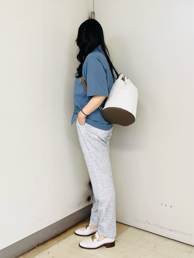 iwさんの「TAKEO KIKUCHI｜【尾州織】リネンブレンド メッシュパンツ」を使ったコーディネート