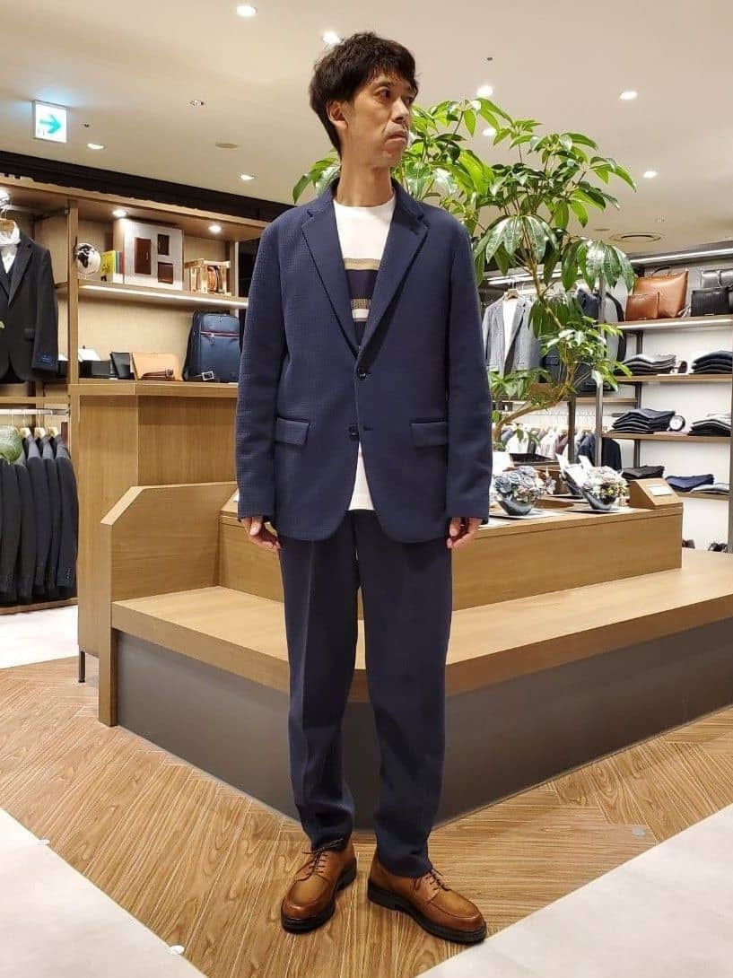 ishidaさんの「TAKEO KIKUCHI｜【抗菌防臭】クロスウィーブ ジャケット」を使ったコーディネート