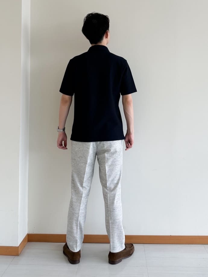 イッシーさんの「TAKEO KIKUCHI｜【抗菌防臭／9色5サイズ展開】ハニカムメランジ ポロシャツ」を使ったコーディネート