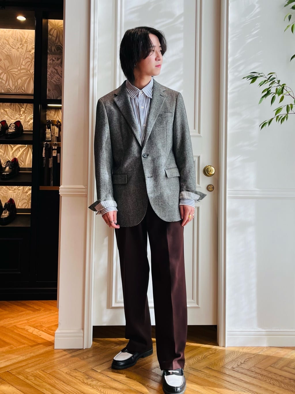 kaminaga さんの「DRESSTERIOR｜100／2 ヘリンボーンストライプ ボタンダウンシャツ」を使ったコーディネート