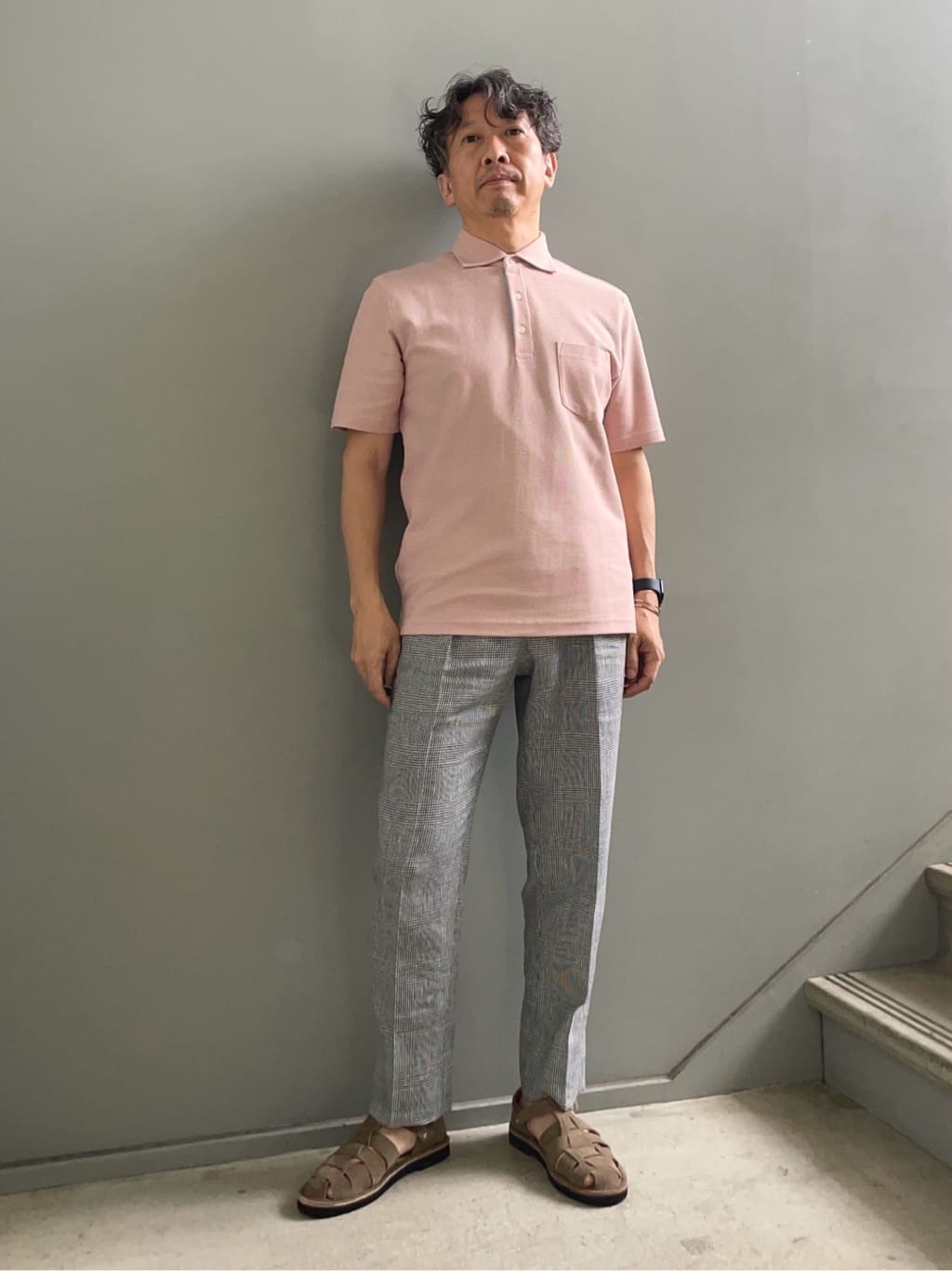 デザイナーTAKEman さんの「TAKEO KIKUCHI｜【抗菌防臭／9色5サイズ展開】ハニカムメランジ ポロシャツ」を使ったコーディネート