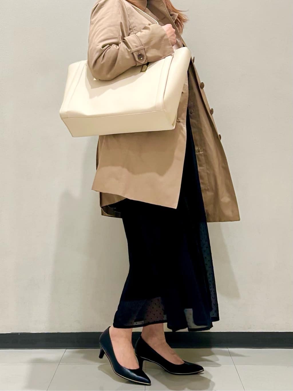 かなぴぃさんの「ESPERANZA｜◆【晴雨兼用/12時間パンプス】約5.5cm　歩きやすくて疲れにくい」を使ったコーディネート