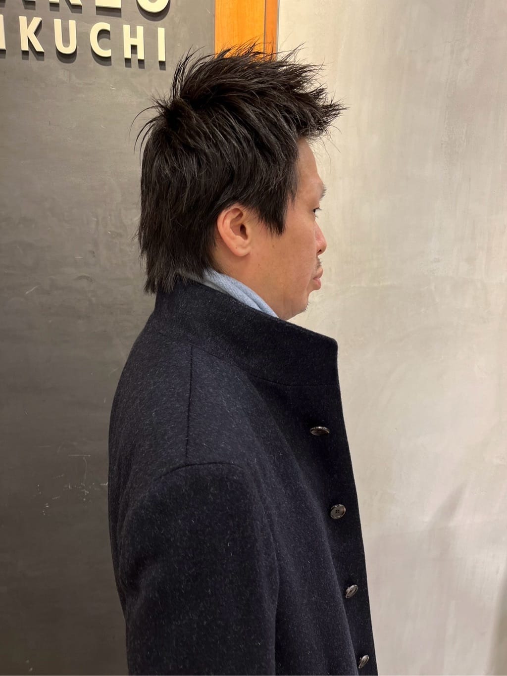 Yokochiさんの「TAKEO KIKUCHI｜【ウールカシミヤブレンド】ビーバー調 スタンドカラー コート」を使ったコーディネート