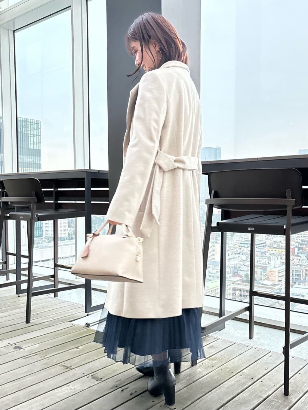いくみさんの「UNTITLED｜【日本製／2WAY衿】スタンドカラー ロングコート」を使ったコーディネート