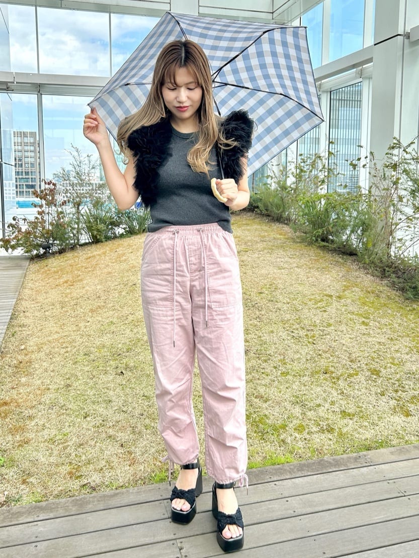 ayaさんの「ESPERANZA｜ギンガムチェックトートバッグ折りたたみ傘 雨傘」を使ったコーディネート