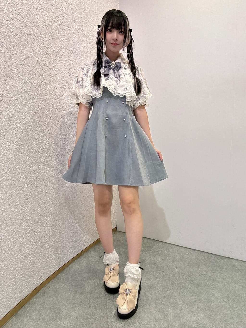 ♡Himari♡さんの「ESPERANZA｜2WAYガーリーリボンボリュームローファー」を使ったコーディネート