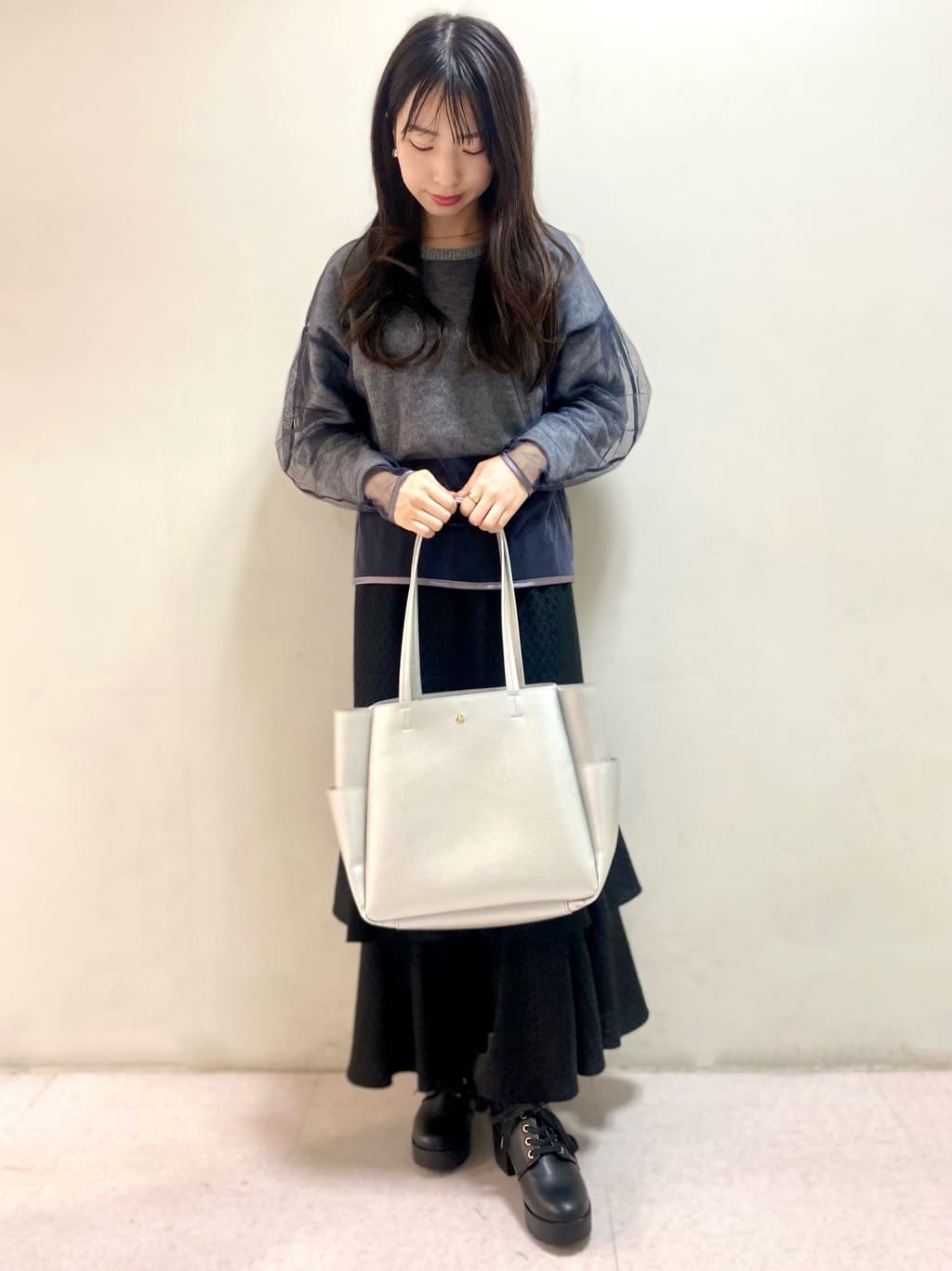sakiさんの「ESPERANZA｜厚底レースアップパンプス」を使ったコーディネート