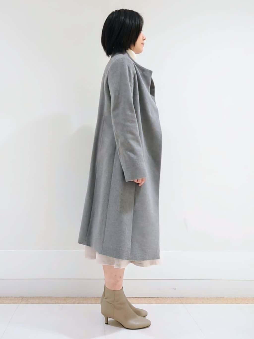 ミズタさんの「UNTITLED｜【日本製／2WAY衿】スタンドカラー ロングコート」を使ったコーディネート