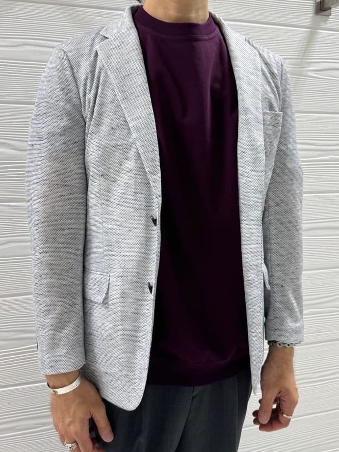 井出恭輔さんの「TAKEO KIKUCHI｜【尾州織】リネンブレンド メッシュ ジャケット」を使ったコーディネート