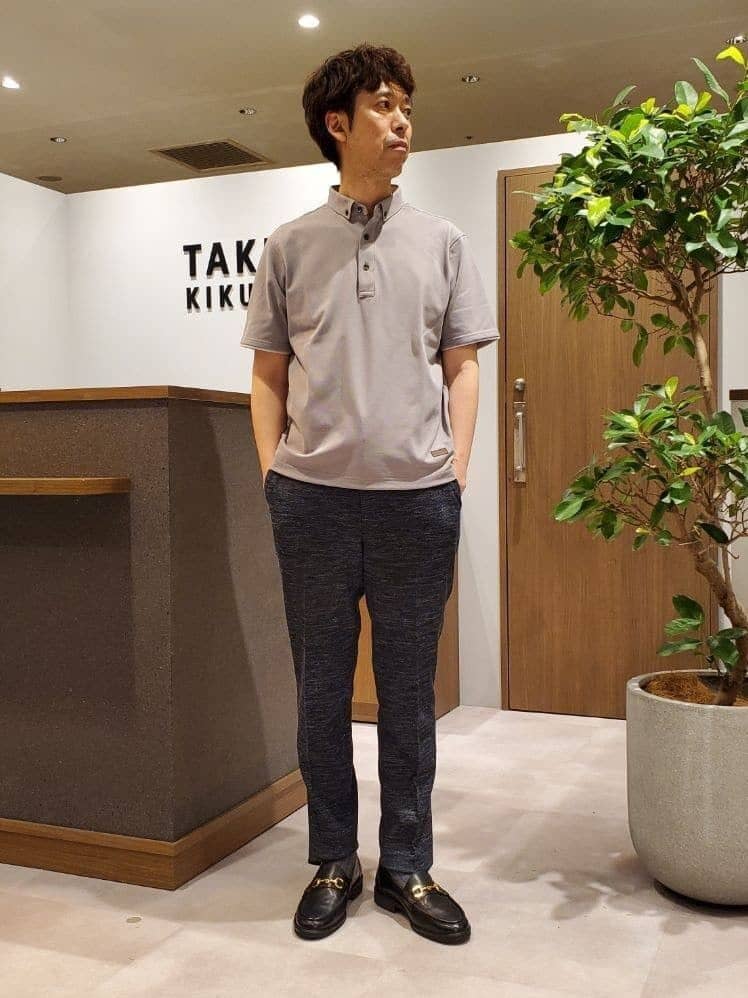 ishidaさんの「TAKEO KIKUCHI｜【尾州織】リネンブレンド メッシュパンツ」を使ったコーディネート