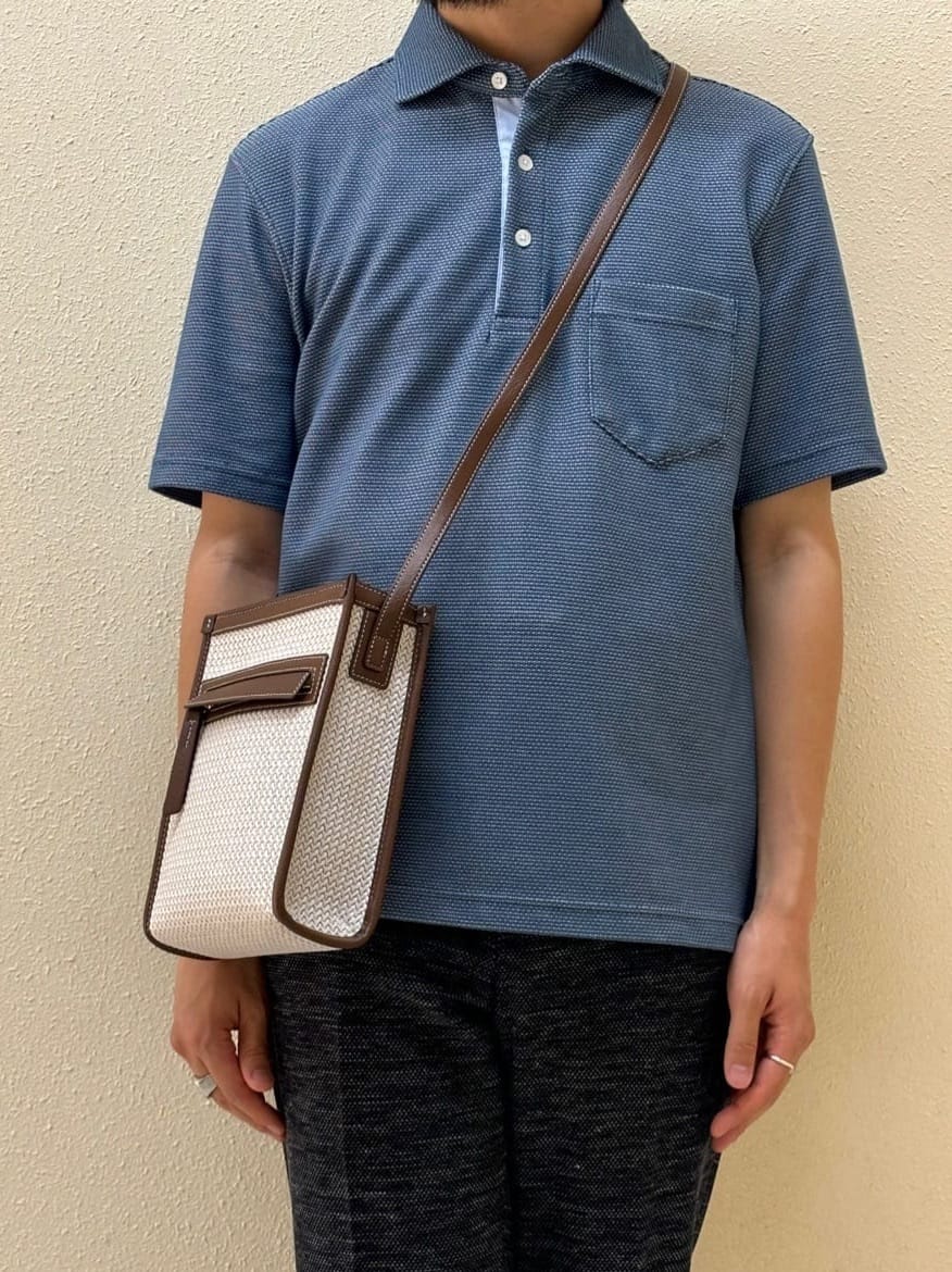 及川さんの「TAKEO KIKUCHI｜【抗菌防臭／9色5サイズ展開】ハニカムメランジ ポロシャツ」を使ったコーディネート