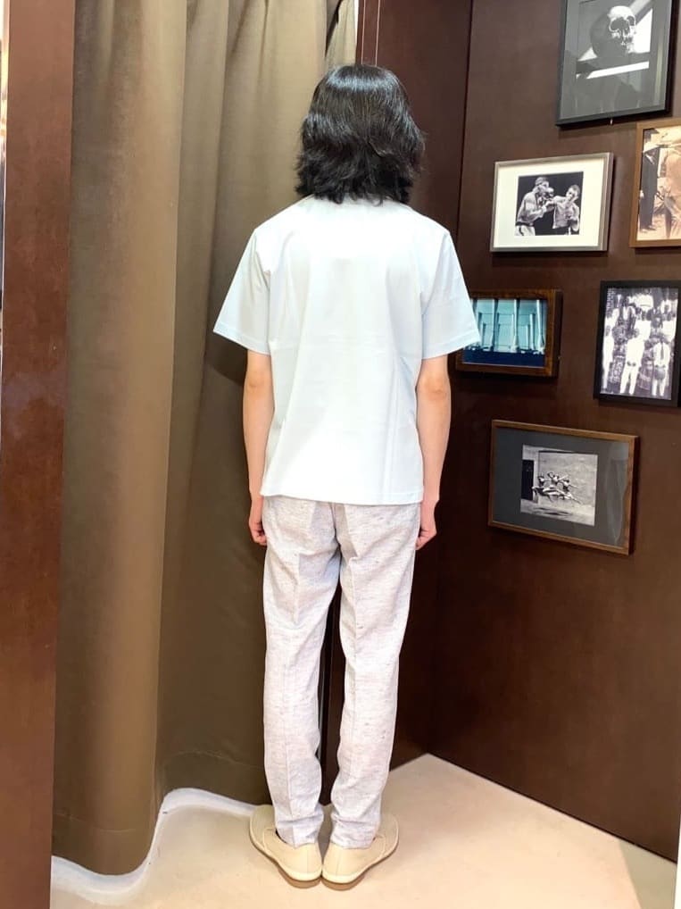 コバヤシさんの「TAKEO KIKUCHI｜【尾州織】リネンブレンド メッシュパンツ」を使ったコーディネート