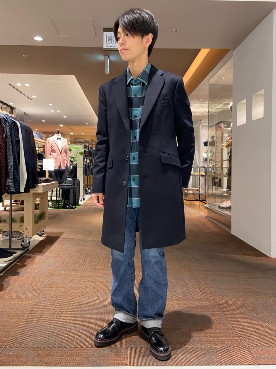 わいずみさんの「TAKEO KIKUCHI｜ウールカシミヤブレンド チェスターコート」を使ったコーディネート