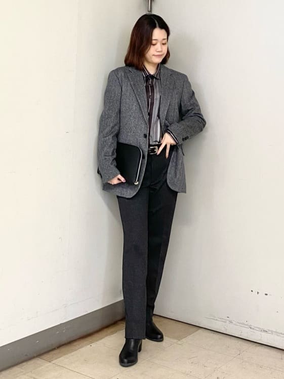 かわぴーさんの「TAKEO KIKUCHI｜【Sサイズ～】メランジ ストレッチ ジャージー スラックス」を使ったコーディネート
