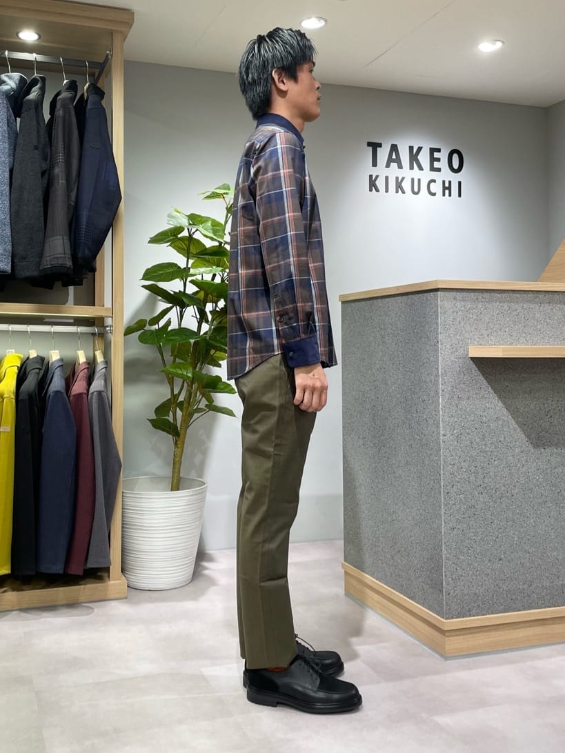 TAKE✳︎さんの「TAKEO KIKUCHI｜【全7サイズ&times;8色展開！】トップマルチヘリンボン パンツ」を使ったコーディネート