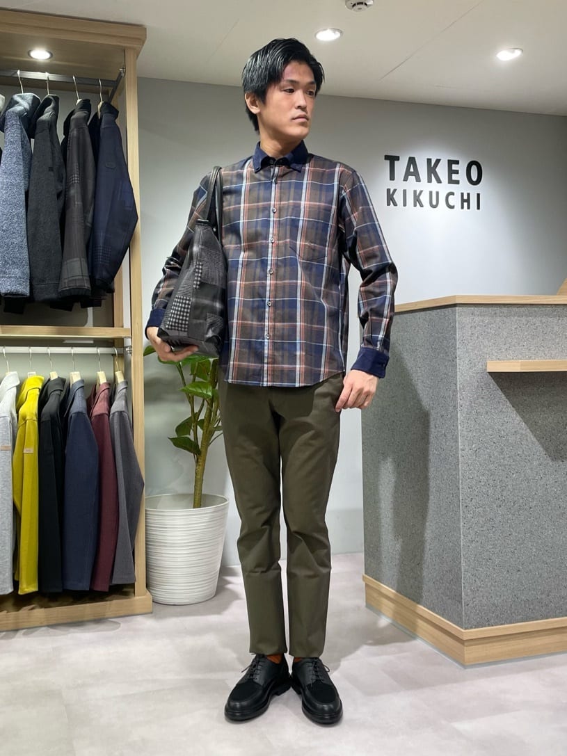 TAKE✳︎さんの「TAKEO KIKUCHI｜【全7サイズ&times;8色展開！】トップマルチヘリンボン パンツ」を使ったコーディネート