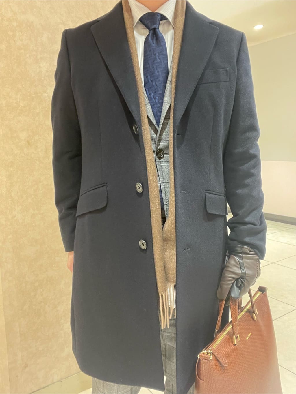 Suehiroさんの「TAKEO KIKUCHI｜ウールカシミヤブレンド チェスターコート」を使ったコーディネート