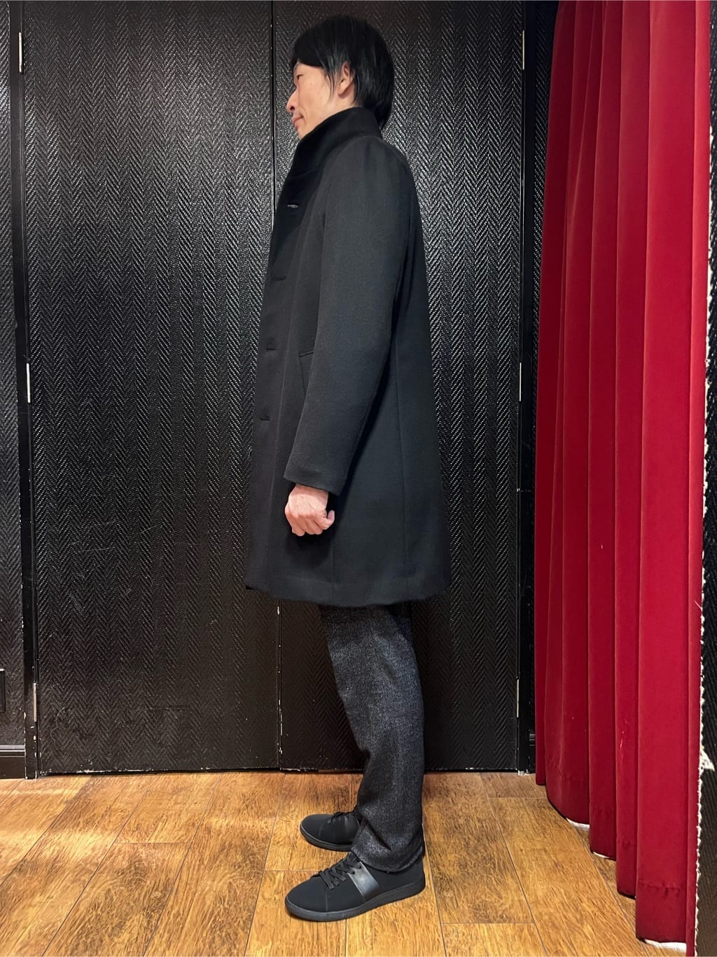  matsuさんの「TAKEO KIKUCHI｜【ウールカシミヤブレンド】ビーバー調 スタンドカラー コート」を使ったコーディネート