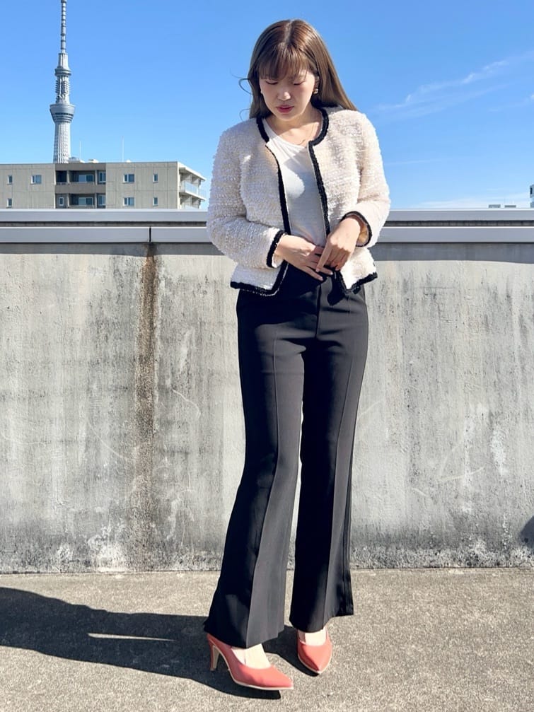 ayaさんの「ESPERANZA｜【12時間パンプス】約7.5㎝　歩きやすくて疲れにくい」を使ったコーディネート