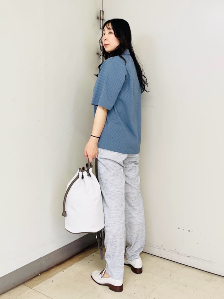 iwさんの「TAKEO KIKUCHI｜【尾州織】リネンブレンド メッシュパンツ」を使ったコーディネート