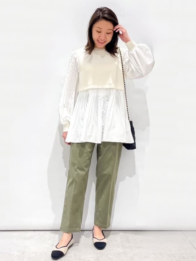 yuka.aさんの「OPAQUE.CLIP｜ストレッチベイカーパンツ／オーガニックコットン混【洗濯機洗い可／ストレッチ】」を使ったコーディネート
