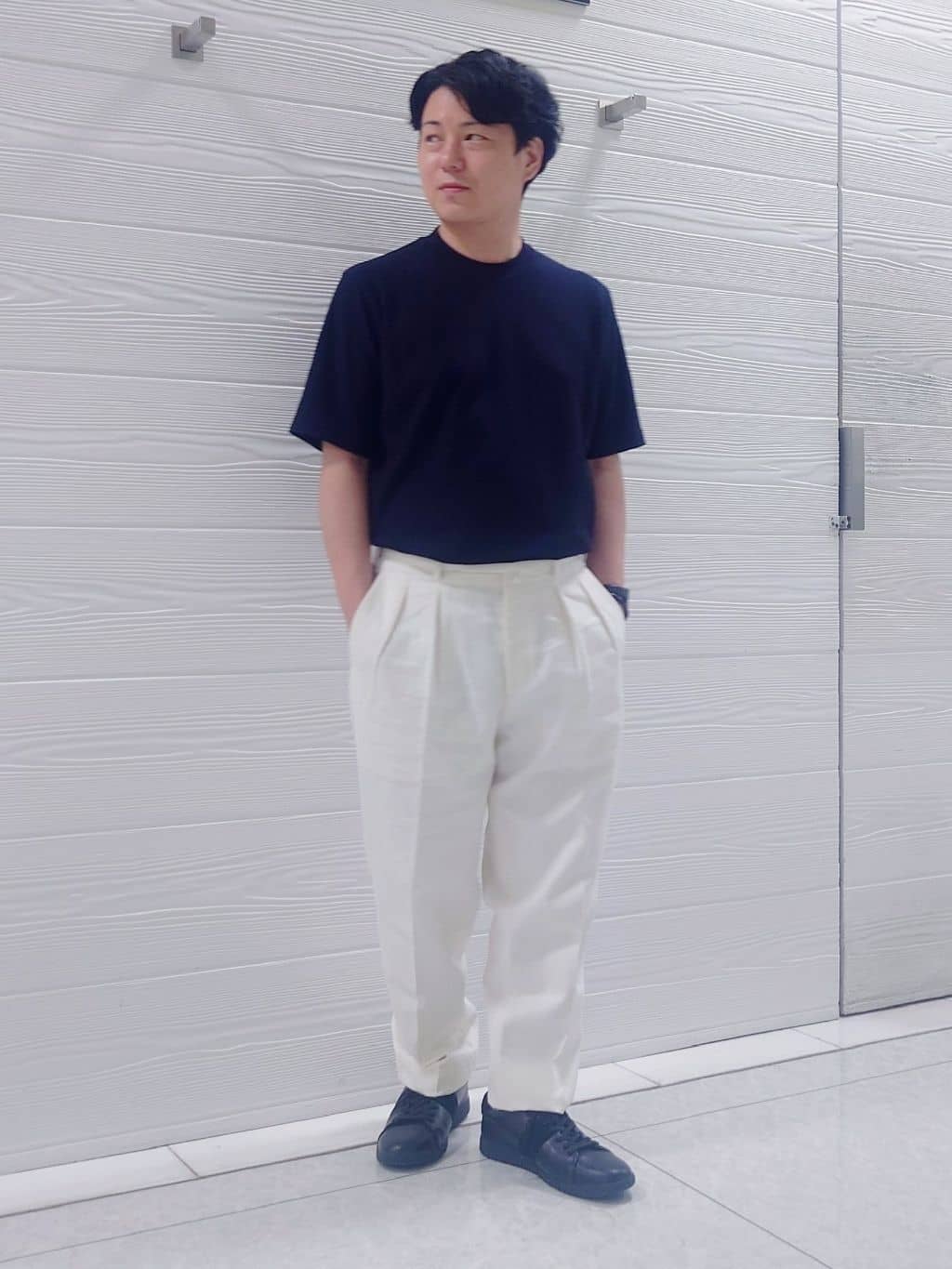 かずさんの「TAKEO KIKUCHI｜【尾州織】リネンブレンド メッシュ ジャケット」を使ったコーディネート